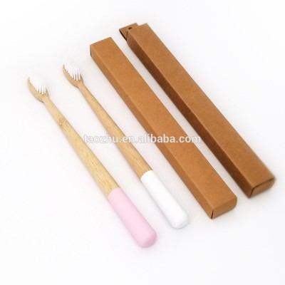 2019 New Developed Natural Vegan Round Bamboo Toothbrush Biodegradable Bambu tooth brush zero waste with degradable paint