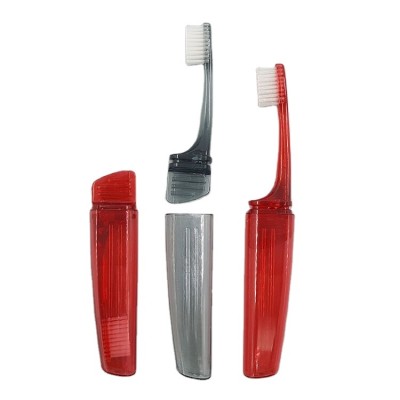 Travel portable many different colors available detached 2 parts toothbrush