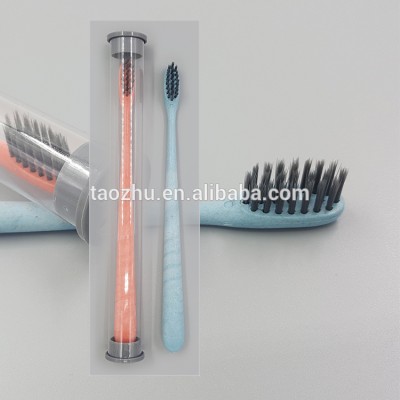 Environmental material wheat straw handle portable travel case packed toothbrush