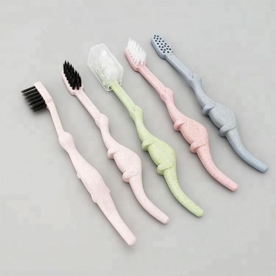 Wheat Straw Toothbrush Bamboo Charcoal Soft and Fine Bristles Get Sparkling Teeth for age 2~6 years Kids