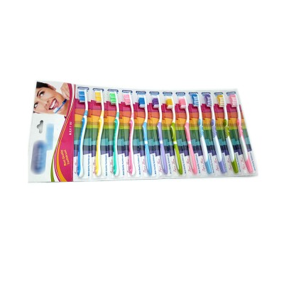 Dozen Toothbrushes Hanging Pack of 12,  12 brushes of 3 Different Models Packed by a Blister Card, Hot Wholesale