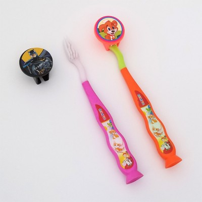 Thermal Transfer Printing Children`s toothbrush with Cartoon cap